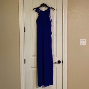 B.Darlin prom dress with side slit, blue, size 11/12